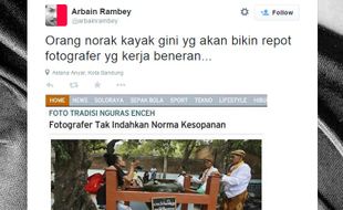 TRENDING SOSMED : Heboh Fotografer Tak Sopan di Nguras Enceh, Begini Komentar Arbain Rambey