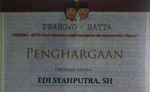 ADMIN TRIOMACAN2000 DITANGKAP : Beredar Dokumen Edi Syahputra Relawan Prabowo-Hatta di Pilpres 2014