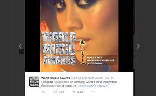 KABAR ARTIS : Agnes Monica Menangi Penghargaan World Music Awards 2014