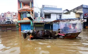 FOTO BANJIR BANDUNG : Sais Nekat, Kuda Sukses Menerjang Banjir