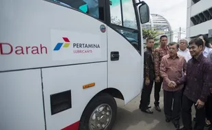 FOTO PALANG MERAH INDONESIA : Pertamina Lubricants Sumbang 2 Bus PMI