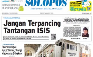 SOLOPOS HARI INI : ISIS Ancam Densus 88 hingga Peringatan 10 Tahun Tsunami Aceh