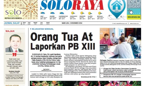 SOLOPOS HARI INI : Soloraya Hari Ini: PB XIII Dilaporkan, Pilkada Solo 2015 hingga Tempat Karaoke The Red Boyolali Kebakaran