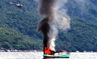 PEMBERANTASAN ILLEGAL FISHING : Satgas 115 Tenggelamkan 23 Kapal Pencuri Ikan