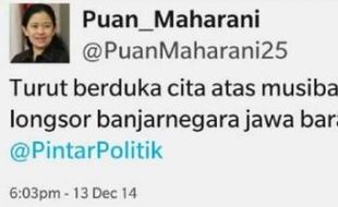 Kontroversi Kicauan Banjarnegara di Jabar, Akun @PuanMaharani25 Bukan Akun Resmi Puan!