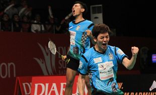 DJARUM SUPERLIGA BADMINTON 2015 : Lee Yong Dae Puji Fajar Alfian