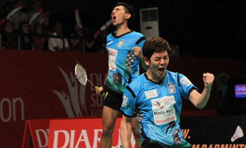 DJARUM SUPERLIGA BADMINTON 2015 : Lee Yong Dae Puji Fajar Alfian