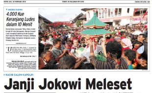 SOLOPOS HARI INI : Janji Jokowi Meleset