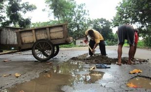 JALAN RUSAK BOYOLALI  : Jalan Lingkar Utara Kembali Rusak