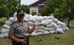 POLISI MADIUN : Mantap, Polwan Ini Nyambi Nyangkul di Sawah