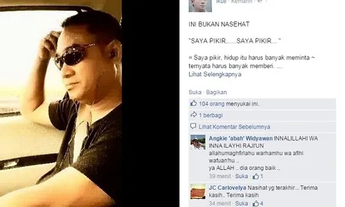 YANNI LIBELS MENINGGAL : Pesan Terakhir Yanni Sehari Sebelum Wafat