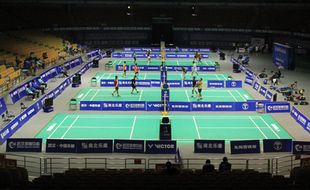 BADMINTON ASIA CHAMPIONSHIPS 2015 : Tim Indonesia Jajal Lapangan Pertandingan