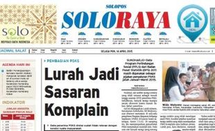 SOLOPOS HARI INI : Soloraya Hari Ini: Lurah Kriwen Jadi Sasaran Komplain