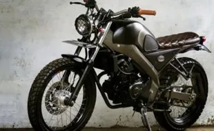 MODIFIKASI SEPEDA MOTOR : Gaya Neo Tracker Sulap Vixion Jadi Motor Klasik