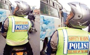 SAFFETY READING POLISI : Typo, Tulisan “Hati-Hati Membaca Polisi” Jadi Lelucon