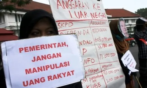 FOTO MALANG CORRUPTION WATCH : Kunker Wali Kota Malang Tuai Protes