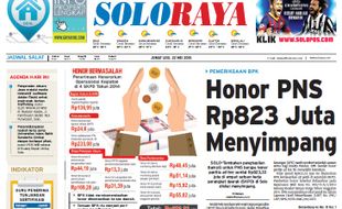 SOLOPOS HARI INI : Soloraya Hari Ini: Honor PNS Rp823 Juta Menyimpang