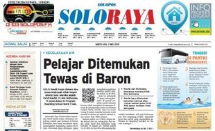 SOLOPOS HARI INI : Soloraya Hari Ini: Pelajar MAN 1 Solo Tewas hingga Beberapa RS Solo Tolak Pasien