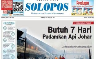 SOLOPOS HARI INI : Pemadaman Api Pasar Johar Butuh 7 Hari