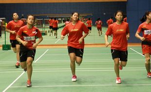 PIALA SUDIRMAN 2015 : Tim Bulu Tangkis Indonesia Jalani Latihan Perdana