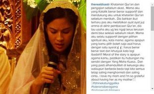 INSTAGRAM ARTIS : Kisah Dian Sastro Jadi Mualaf dan Khatamkan Alquran