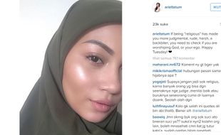 INSTAGRAM ARTIS : Selfie dengan Hijab, Ariel Tatum Sindir Haters?