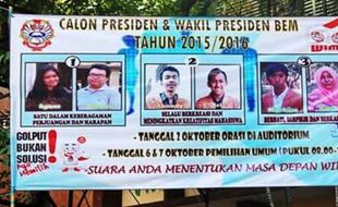 KAMPUS MADIUN : 3 Pasangan Calon Presiden dan Wapres BEM Unika Wima Madiun Siap Orasi!