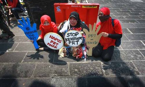 FOTO DEMONSTRASI JOGJA : PRT Juga Pekerja