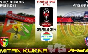 PIALA JENDERAL SUDIRMAN 2015 : Tekuk Arema 2-1, Mitra Kukar Selangkah Lagi ke Final