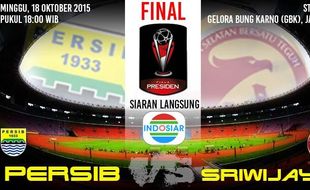 FINAL PIALA PRESIDEN 2015 : Prediksi Skor dan Line Up Persib Bandung Vs Sriwijaya FC