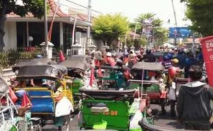 LALU LINTAS JOGJA : Demo Betor Jogja, Jalan Mataram Macet