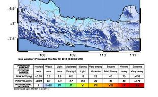 GEMPA BUMI : Gempa 12 November 2015, Tegal Diguncang 5,1 SR