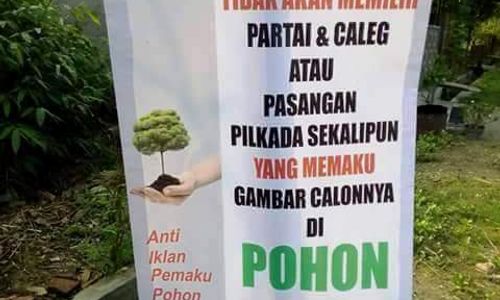 PILKADA 2015 : jangan Pilih Calon Pemaku Pohon! Setuju?