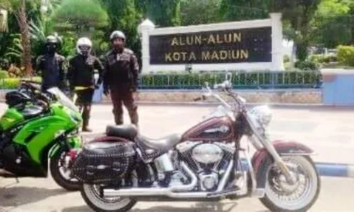 MOTOR GEDE MADIUN : Pengendara Moge Madiun Pamit ke Jabar, Paguma Pesan Jangan Ugal-Ugalan