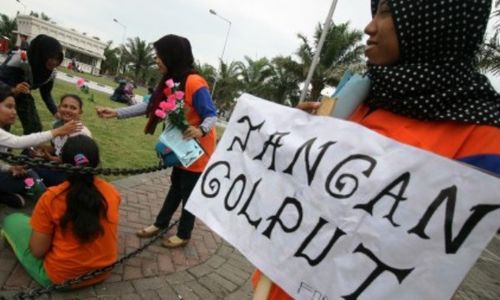 FOTO PILKADA 2015 : Begini Kampanye Antigolput Formacida Jatim