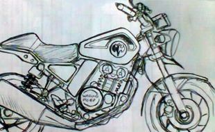 SEPEDA MOTOR KONSEP : Begini Sketsa Motor Retro 150 cc Kawasaki