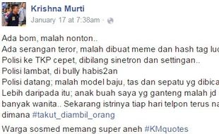 BOM SARINAH THAMRIN : Curhat Kombes Khrisna: Istri Polisi Ganteng Tanya Terus Suaminya Dimana