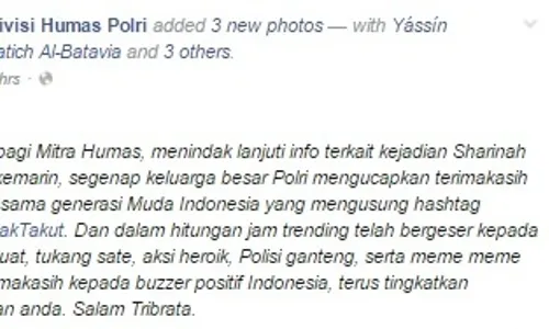 BOM SARINAH THAMRIN : Dari Tukang Satai hingga Polisi Ganteng, Humas Polri: Terima Kasih Buzzer Positif!