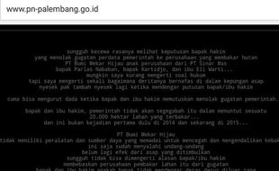 SERANGAN HACKER : Korban Kabut Asap Retas Website PN Palembang