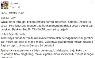 BOM SARINAH THAMRIN : Jonru Pertanyakan Kenapa yang Menembak Teroris Bukan Densus 88