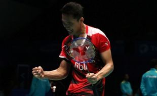 PRANCIS OPEN 2016 : Jonatan Christie Lolos ke Babak Kedua, Anthony Tantang Jorgensen