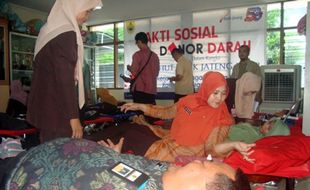 AKSI SOSIAL : Pemkab dan Bank Jateng Adakan Pendonoran Darah