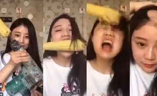 VIDEO UNIK YOUTUBE : Vlogger Cantik Ini Makan Jagung Sampai Rambutnya Nyaris Botak