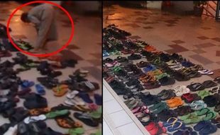 KISAH INSPIRATIF : Pria Ini Rapikan Sandal Jemaah Saat Salat Tarawih