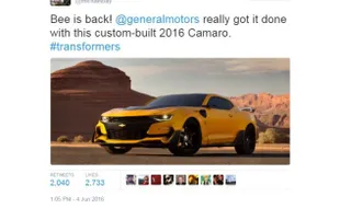 MOBIL CHEVROLET: Keren! Ini Camaro Pemeran Bumblebee di Transformers 2017