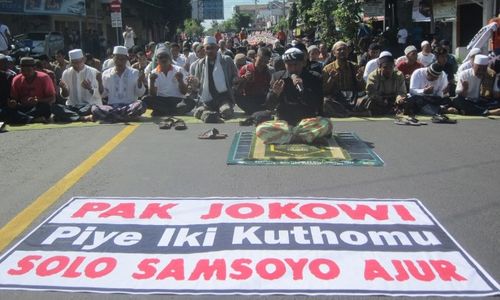 LALU LINTAS SOLO : Sepi Pembeli, Pedagang Pasar Kabangan Ikut Aksi Tolak Jalan Searah