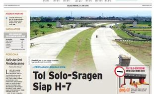 SOLOPOS HARI INI : Soloraya Hari Ini: Tol Solo-Sragen Siap H-7