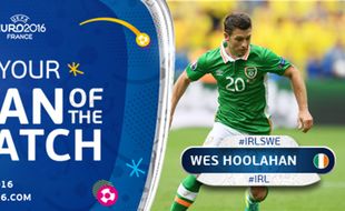 MAN OF THE MATCH : Wes Hoolahan MOTM Republik Irlandia vs Swedia