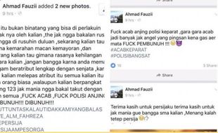 RUSUH SUPORTER :  Penebar Status Provokatif yang Ngaku Fans Persija di Facebook Ditangkap