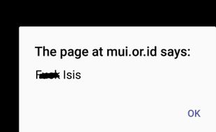 Diretas, Website MUI Ditulisi ISIS